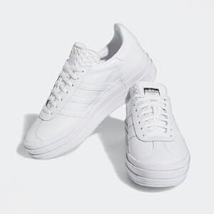 Adidas Gazelle Bold Triple White Leather Sneakers Women’s Sz 7